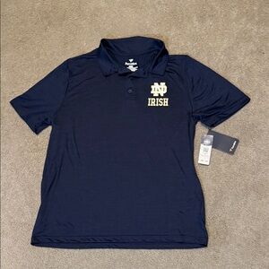 Fanatics Navy Polo with Notre Dame Gold Logo